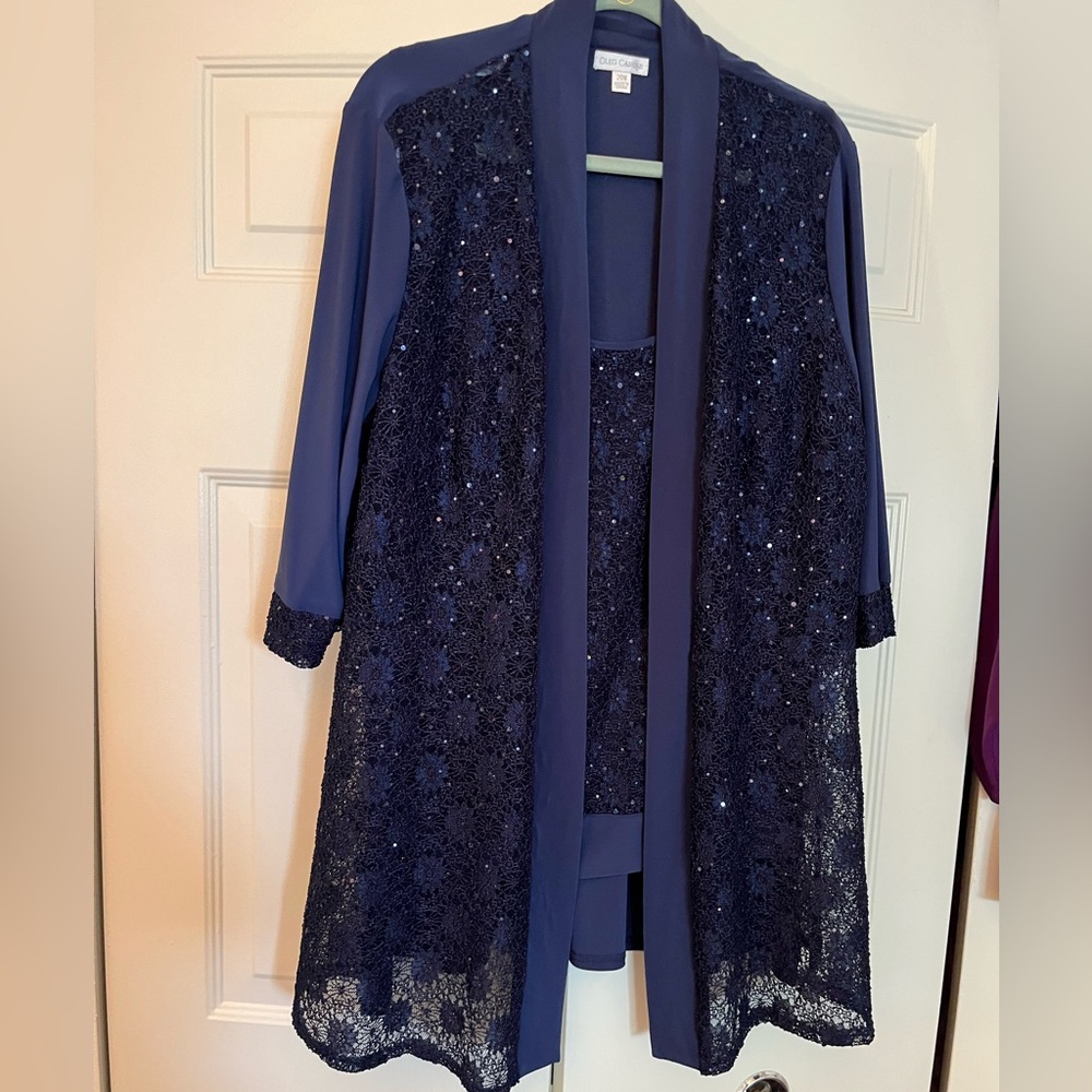 Oleg Cassini 20W Jacket /Tank Set Black Tie Evening Wear